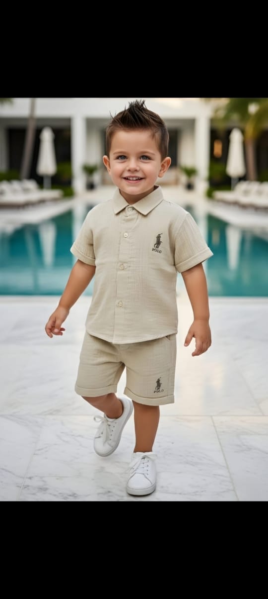 Boys oversized bear print set